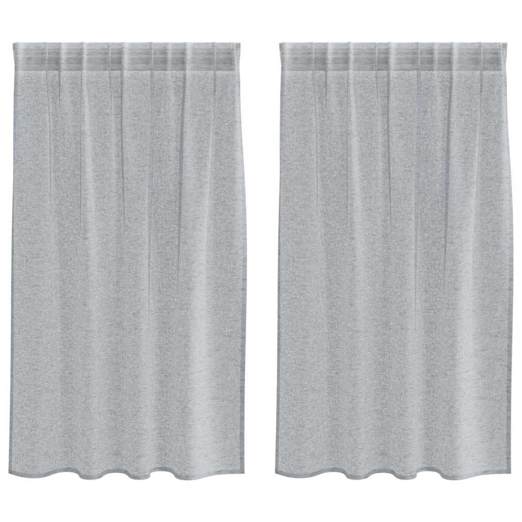 Voile Curtain with Curtains 2 pcs Dark grey 140x140cm Polyester